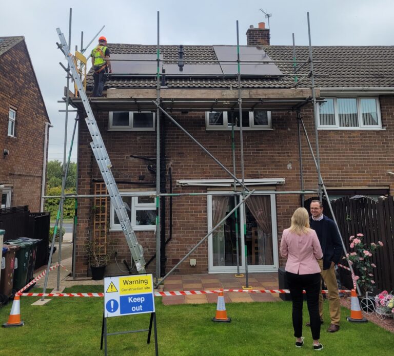 Photo of a house getting solar panels